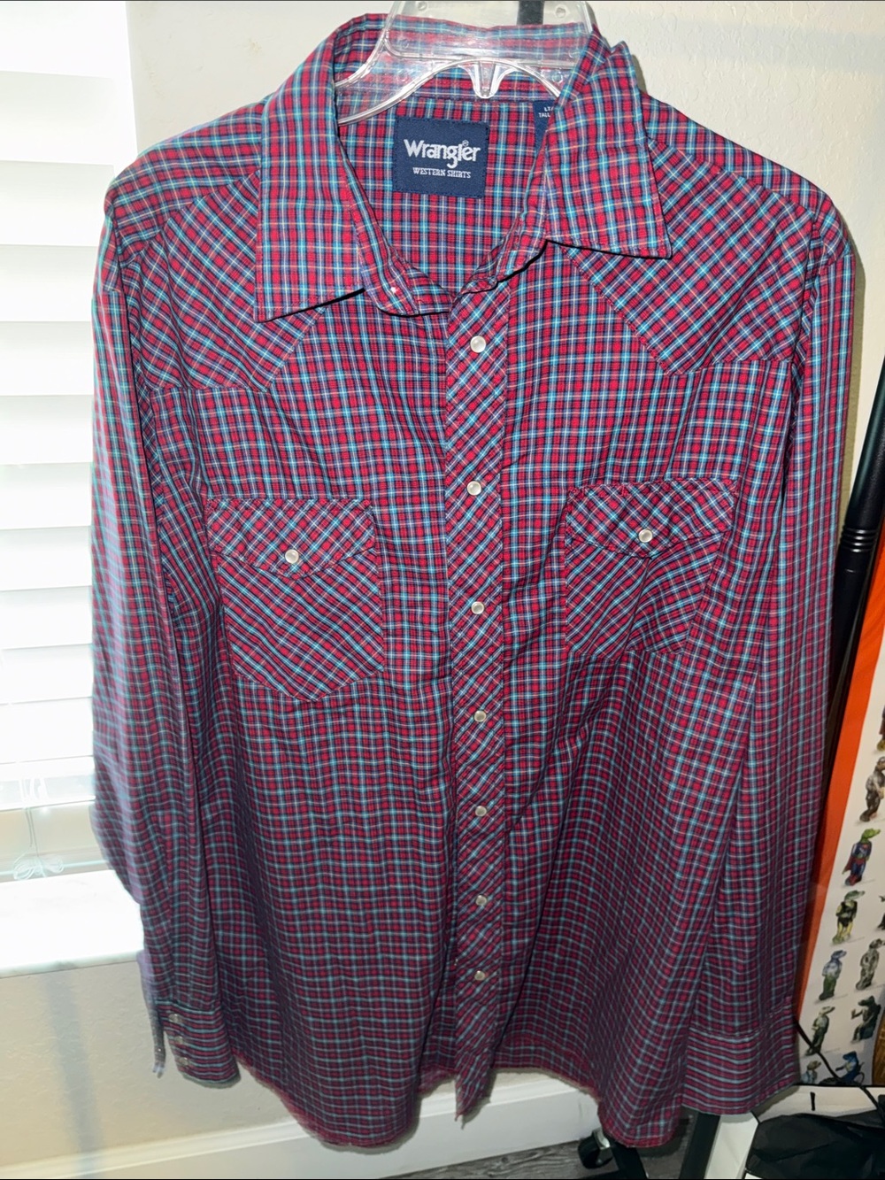 Wrangler Red Plaid Western Shirt
